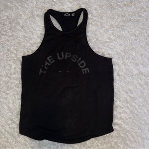 The Upside Racerback Logo Tank Top Black Small